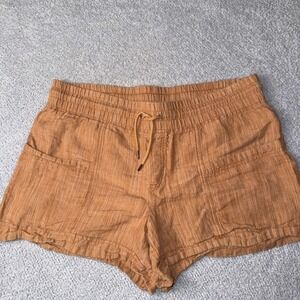 Athleta Cabo Linen Textured 4" Short Women's‎ Size 16 Drawstring Pockets